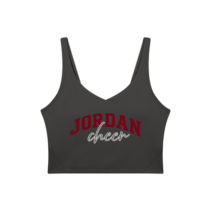 Cursive Jordan Women's V-Neck Yoga Sports Bra
