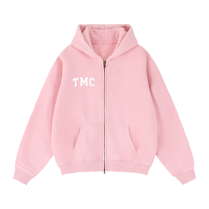 Zip-Through Boxy Fleece Hoodie