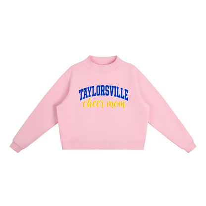 Cheer Mom Taylorsville Essential Fleece Mock-Neck Crew Sweatshirt