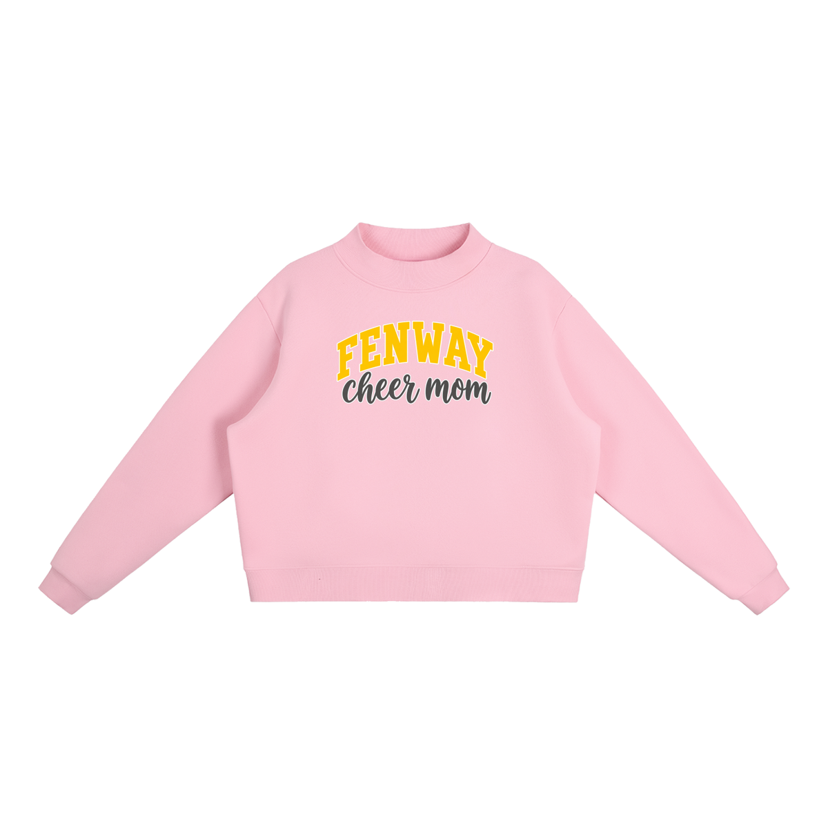 Cheer Mom Fenway Essential Fleece Mock-Neck Crew Sweatshirt (printed)