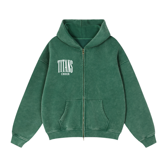 Zip-Through Boxy Fleece Hoodie