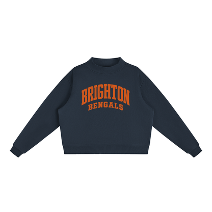 Essential Fleece Mock-Neck Crew Sweatshirt