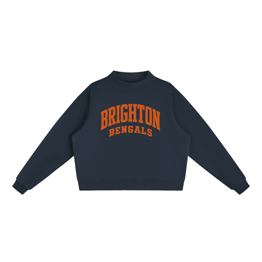 Essential Fleece Mock-Neck Crew Sweatshirt