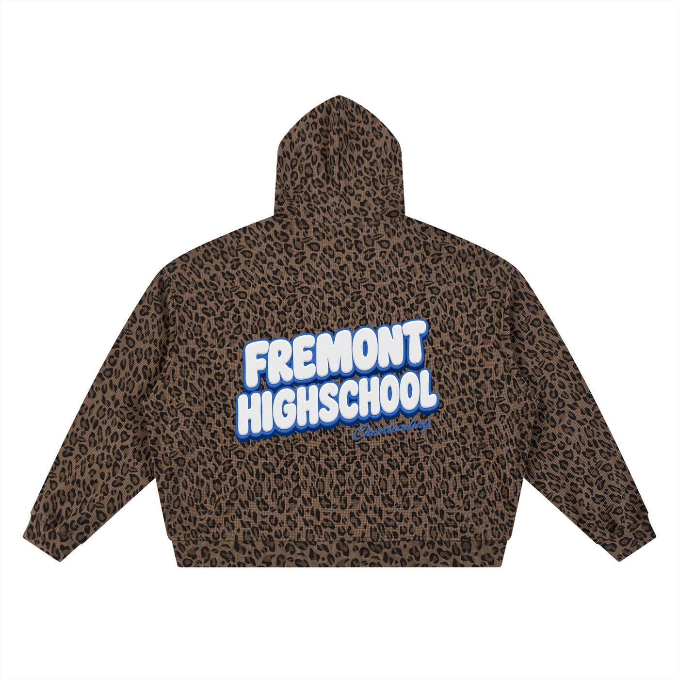 Unisex Leopard Print Waffle Full Zip Hoodie