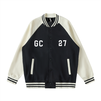 Two Tone Raglan Sleeve Varsity Jacket