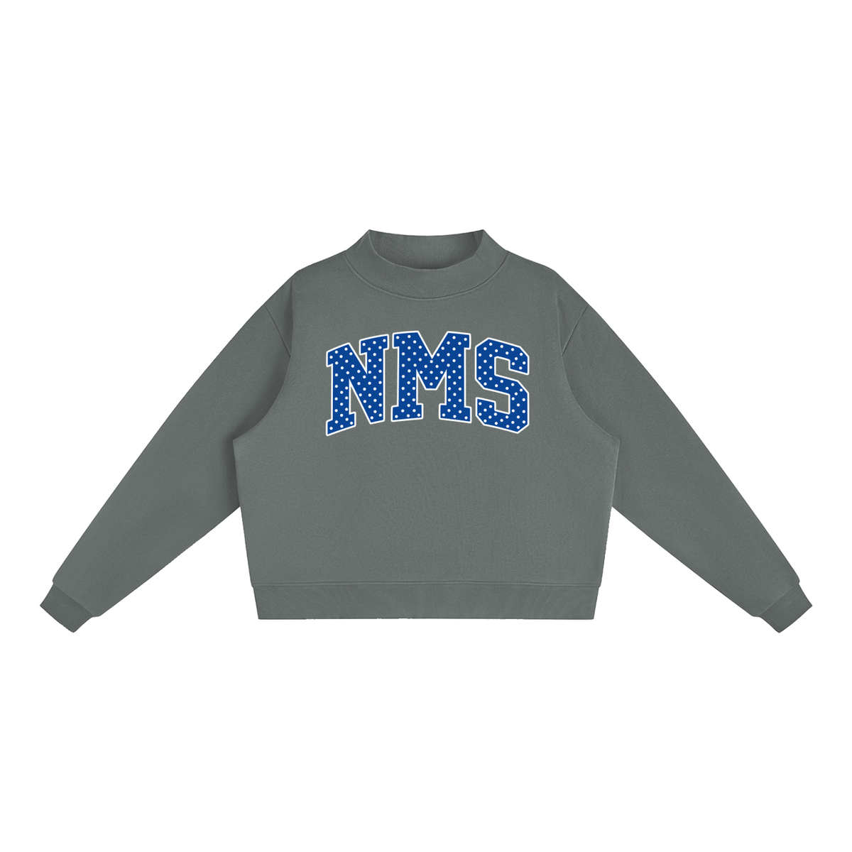 Polka Dot Northside Essential Fleece Mock-Neck Crew Sweatshirt (printed)