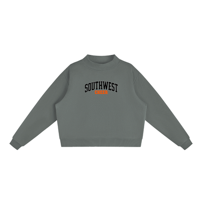 Essential Fleece Mock-Neck Crew Sweatshirt