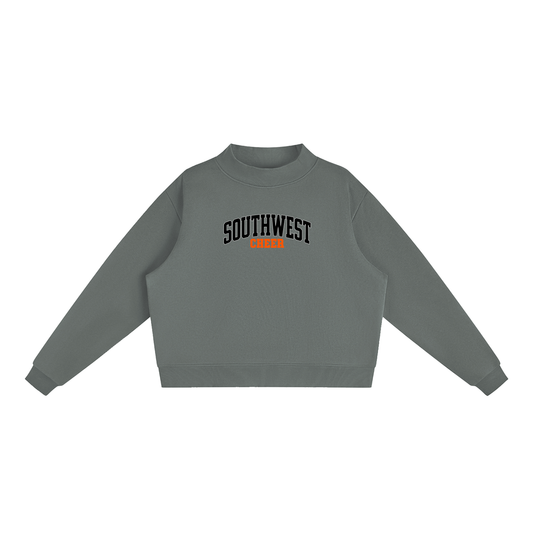 Essential Fleece Mock-Neck Crew Sweatshirt