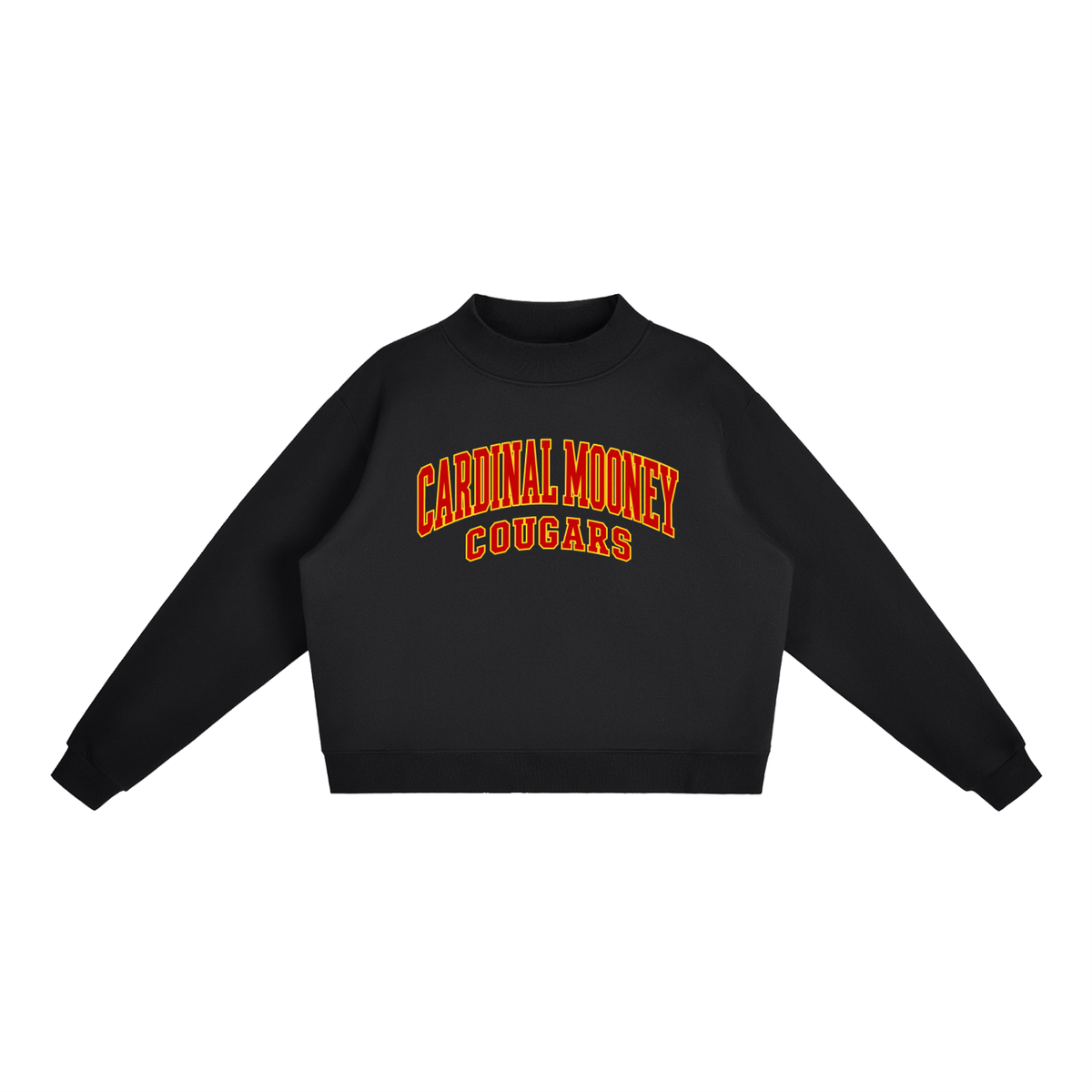 Basic 2 Cardinal Mooney Essential Fleece Mock-Neck Crew Sweatshirt