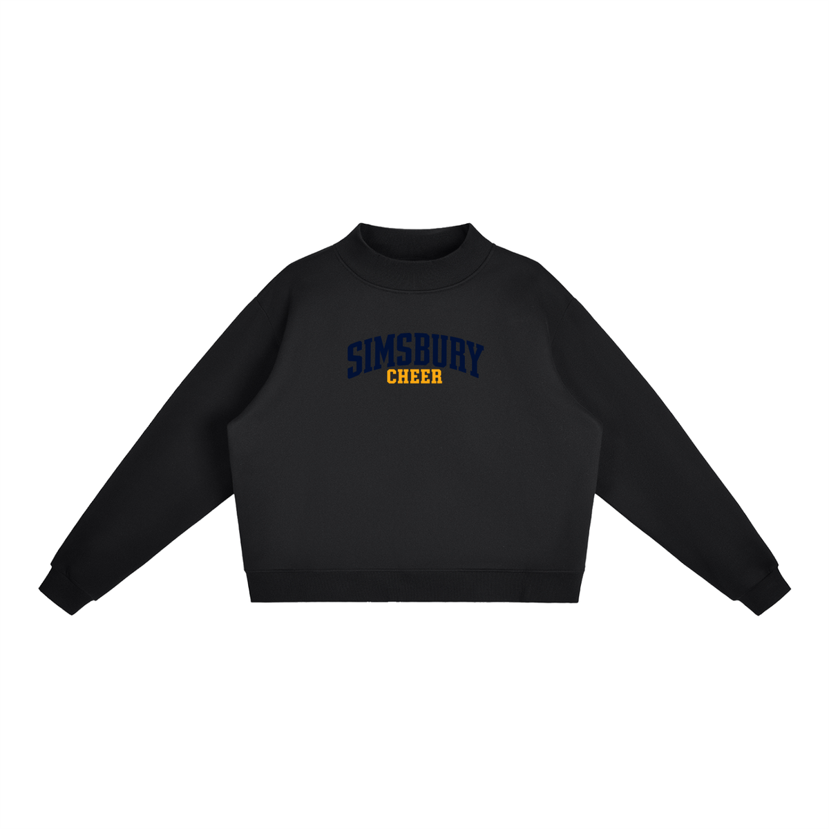 Basic 1 Simsbury Essential Fleece Mock-Neck Crew Sweatshirt (printed)