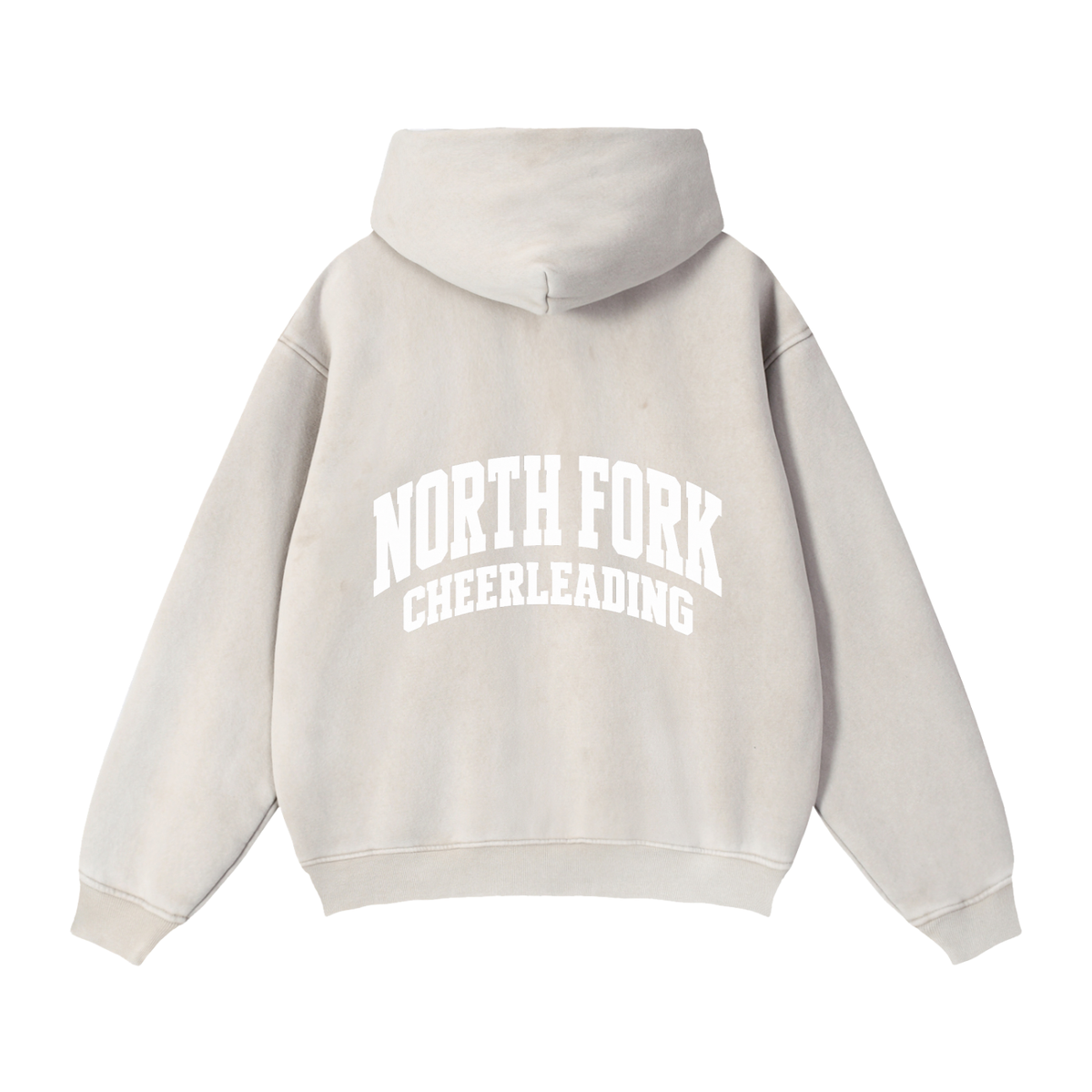 Basic 2 White North Fork Zip-Through Boxy Fleece Hoodie