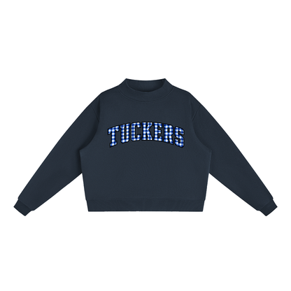 Gingham Mattituck Essential Fleece Mock-Neck Crew Sweatshirt