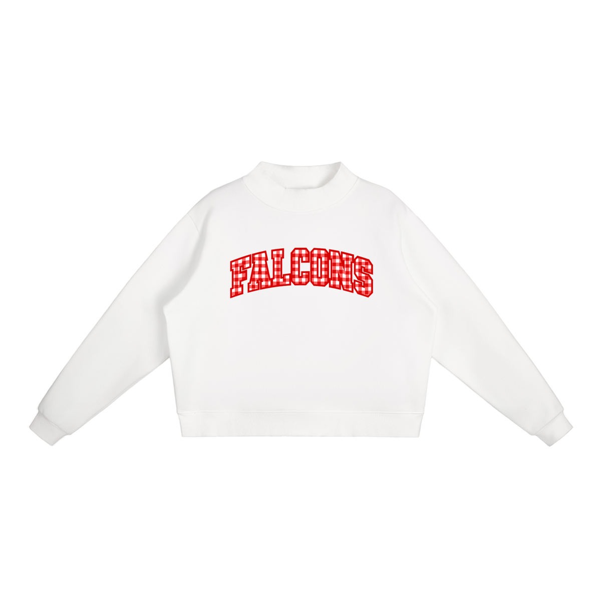 Gingham Fitch Essential Fleece Mock-Neck Crew Sweatshirt (printed)