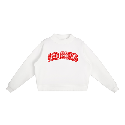 Gingham Fitch Essential Fleece Mock-Neck Crew Sweatshirt (printed)