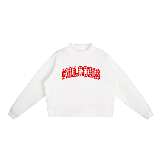 Gingham Fitch Essential Fleece Mock-Neck Crew Sweatshirt (printed)