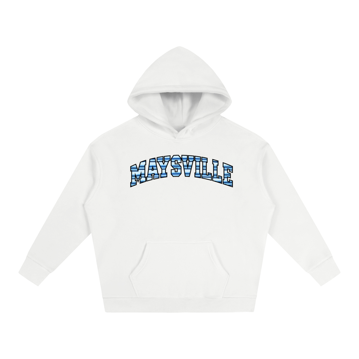 Striped Front Maysville Oversize Fleeced Hoodie