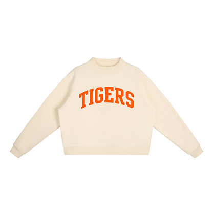 Essential Fleece Mock-Neck Crew Sweatshirt