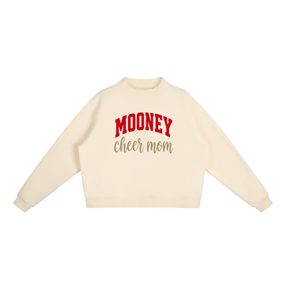 Cheer Mom Cardinal Mooney Essential Fleece Mock-Neck Crew Sweatshirt