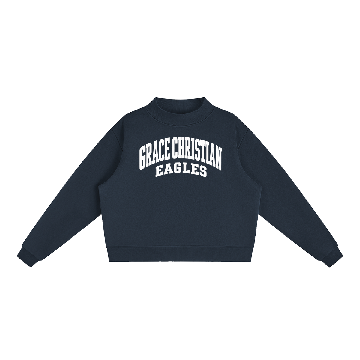 Essential Fleece Mock-Neck Crew Sweatshirt