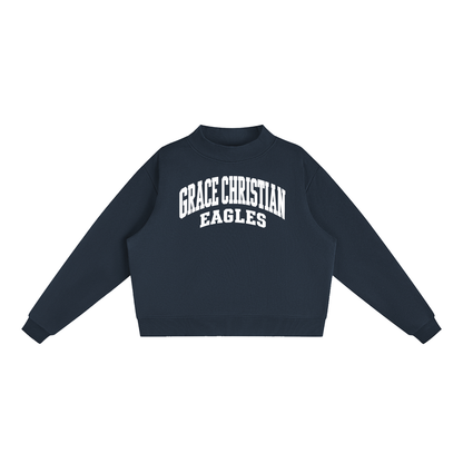 Essential Fleece Mock-Neck Crew Sweatshirt