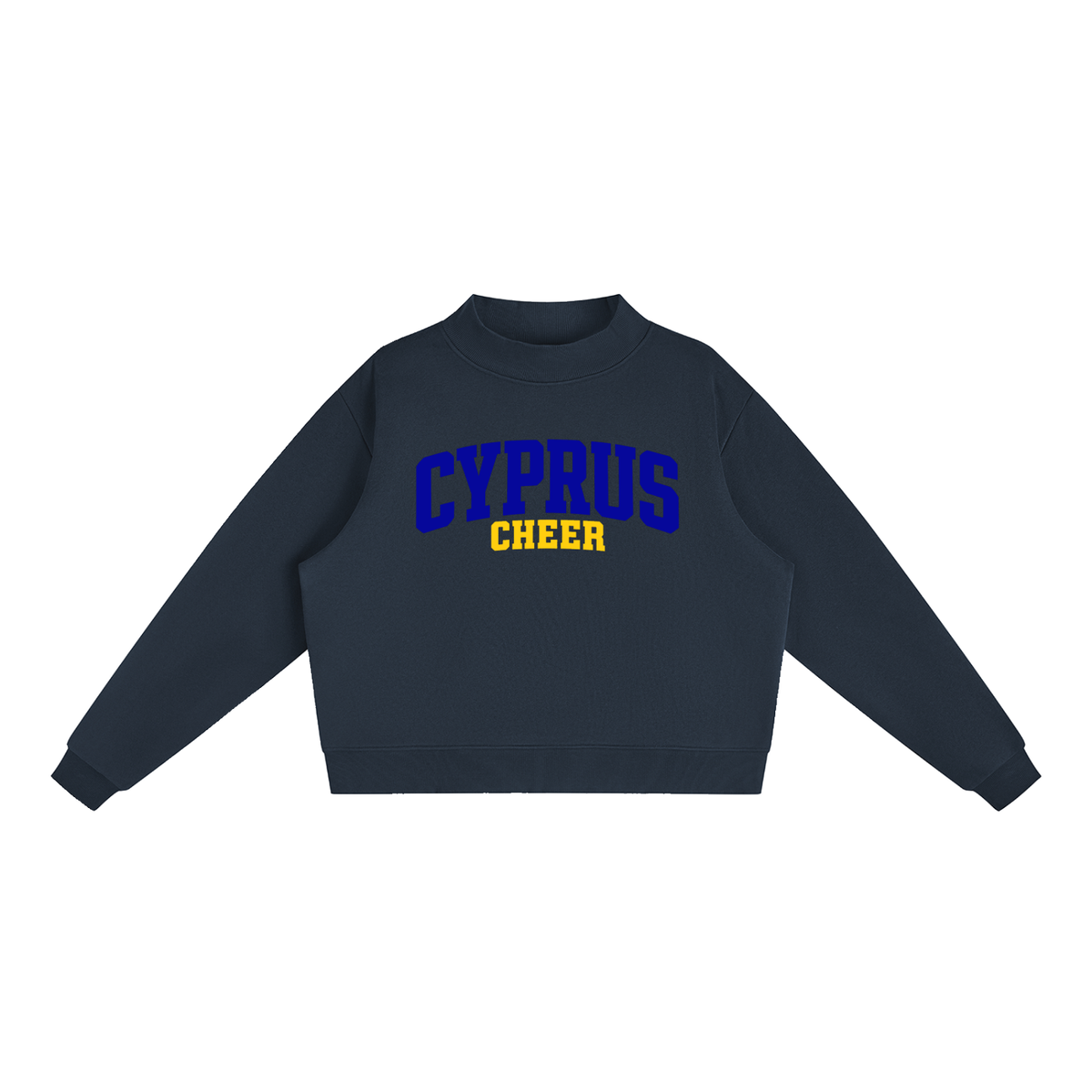 Basic 1 Cyprus Essential Fleece Mock-Neck Crew Sweatshirt