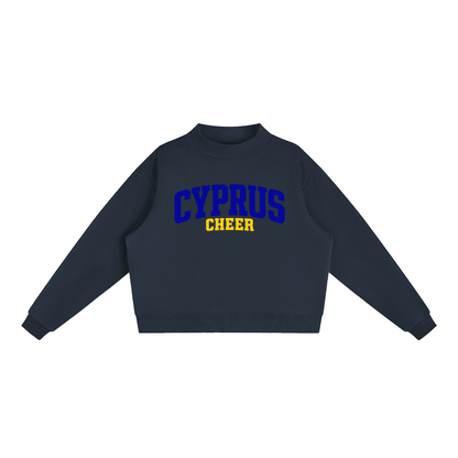 Basic 1 Cyprus Essential Fleece Mock-Neck Crew Sweatshirt