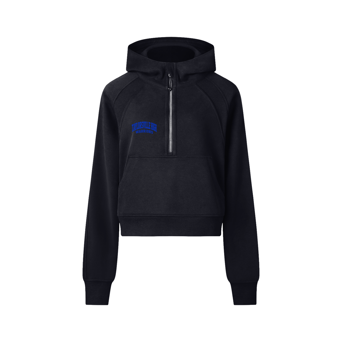 TVILLE Blue Basic Cropped Half-Zip Hoodie