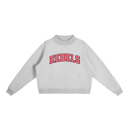 Gingham UNLV Essential Fleece Mock-Neck Crew Sweatshirt (printed)