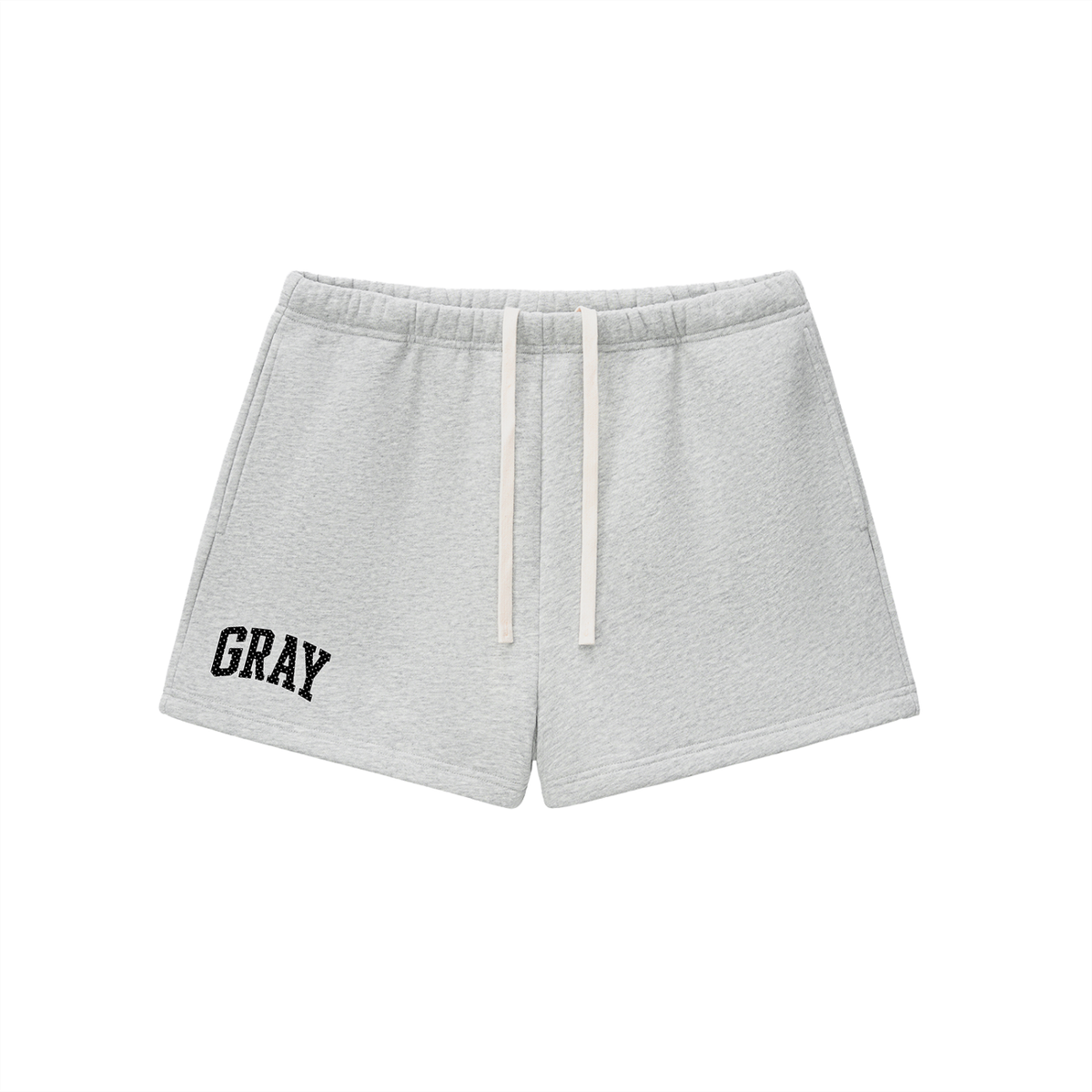 Gray Black Polka Essential Fleece Drawstring Sweatshorts