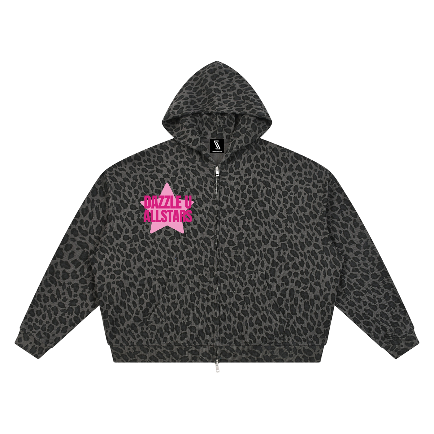 Unisex Leopard Zip Hoodie