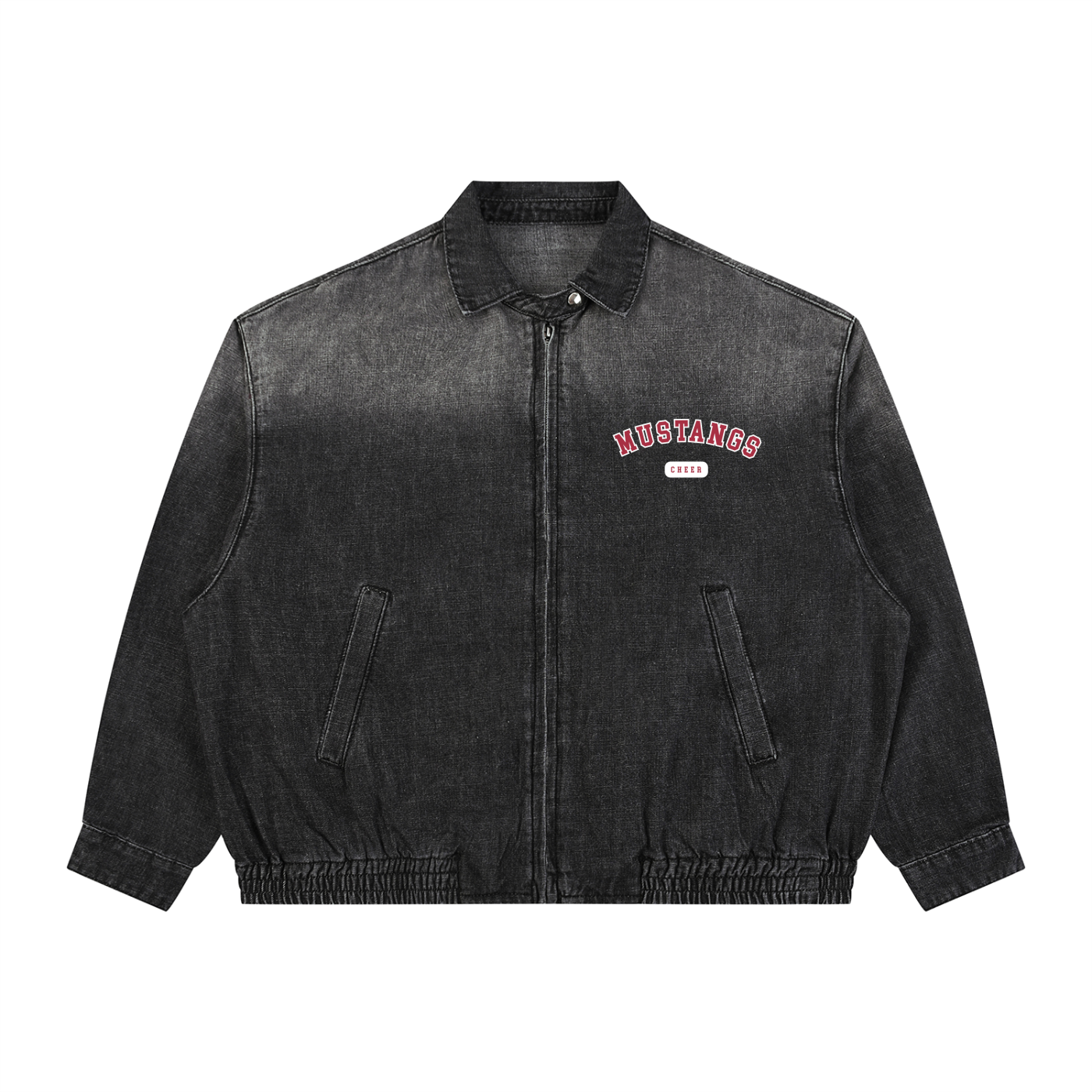 Unisex Vintage Wash Full-Zip Denim Jacket