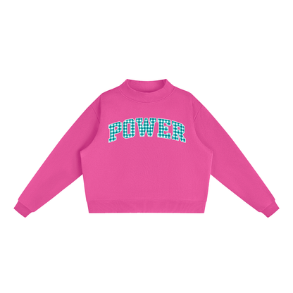 Essential Fleece Mock-Neck Crew Sweatshirt