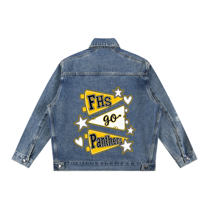 Lets Go Fenway Vintage Wash Zip Up Denim Jacket