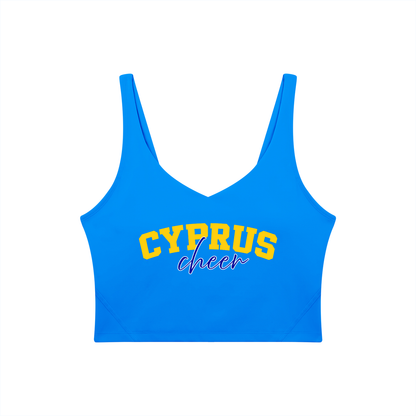 Cursive Cyprus Women's V-Neck Yoga Sports Bra