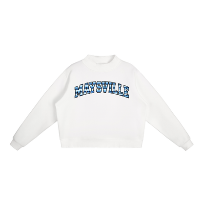 Striped Maysville Essential Fleece Mock-Neck Crew Sweatshirt
