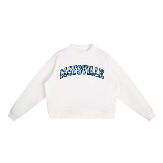 Striped Maysville Essential Fleece Mock-Neck Crew Sweatshirt
