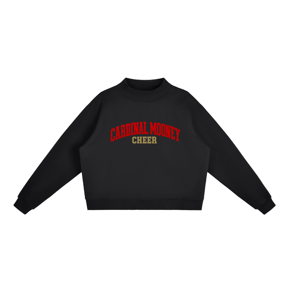 Basic 1 Cardinal Mooney Essential Fleece Mock-Neck Crew Sweatshirt