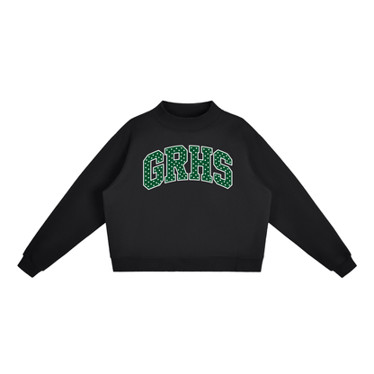 Polka Dot Green River Essential Fleece Mock-Neck Crew Sweatshirt (printed)