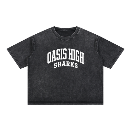 Basic 2 White Oasis Mineral Wash Boxy Cotton T-Shirt