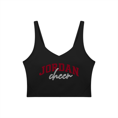 Cursive Jordan Women's V-Neck Yoga Sports Bra