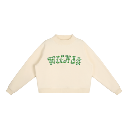 Essential Fleece Mock-Neck Crew Sweatshirt