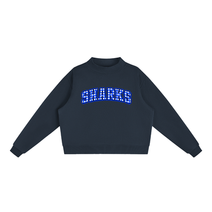 Gingham Saint James Essential Fleece Mock-Neck Crew Sweatshirt (printed)