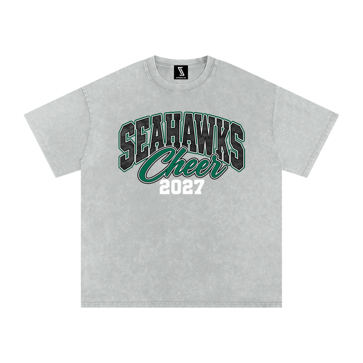 Vintage Seahawks Snow Washed Oversized Cotton T-Shirt