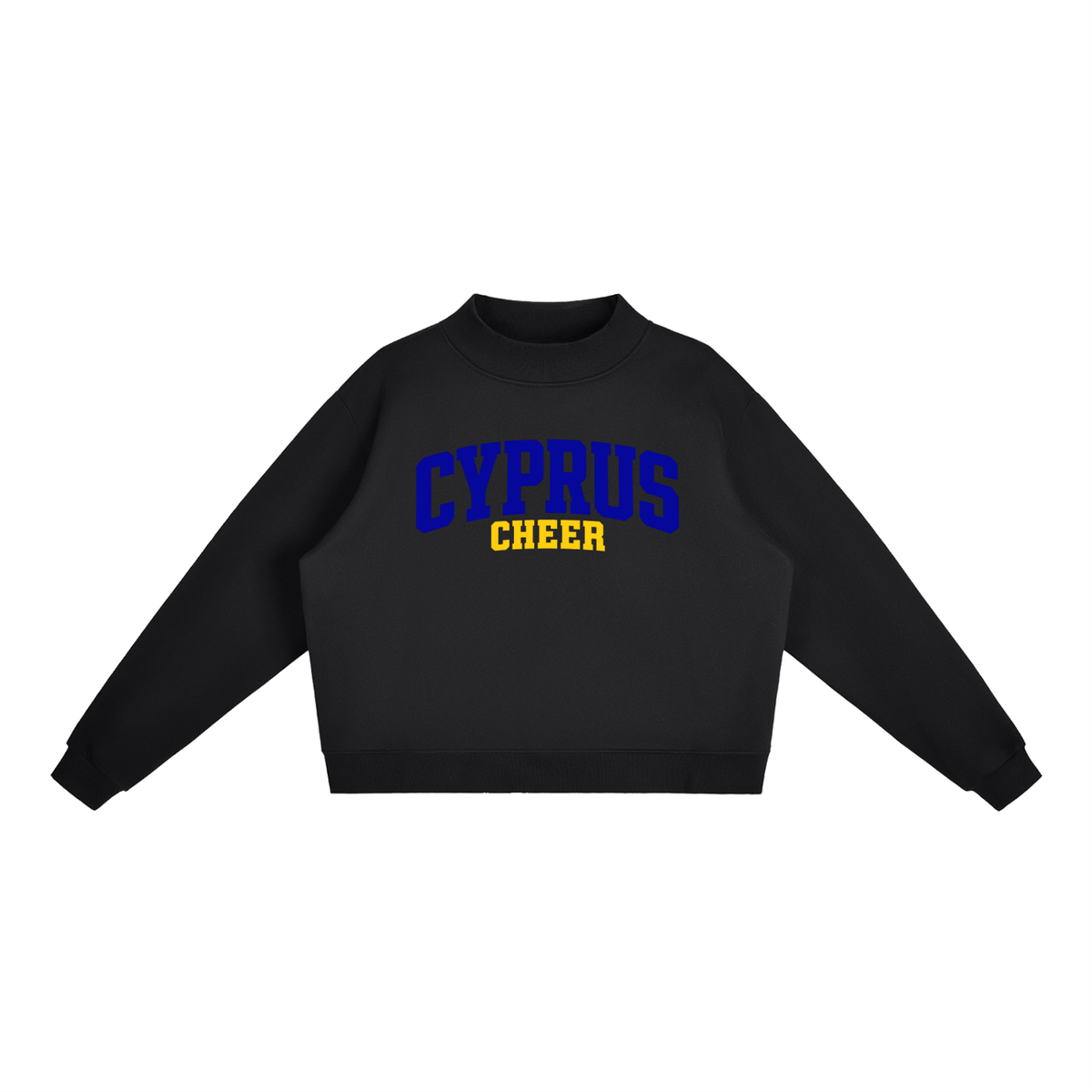 Basic 1 Cyprus Essential Fleece Mock-Neck Crew Sweatshirt