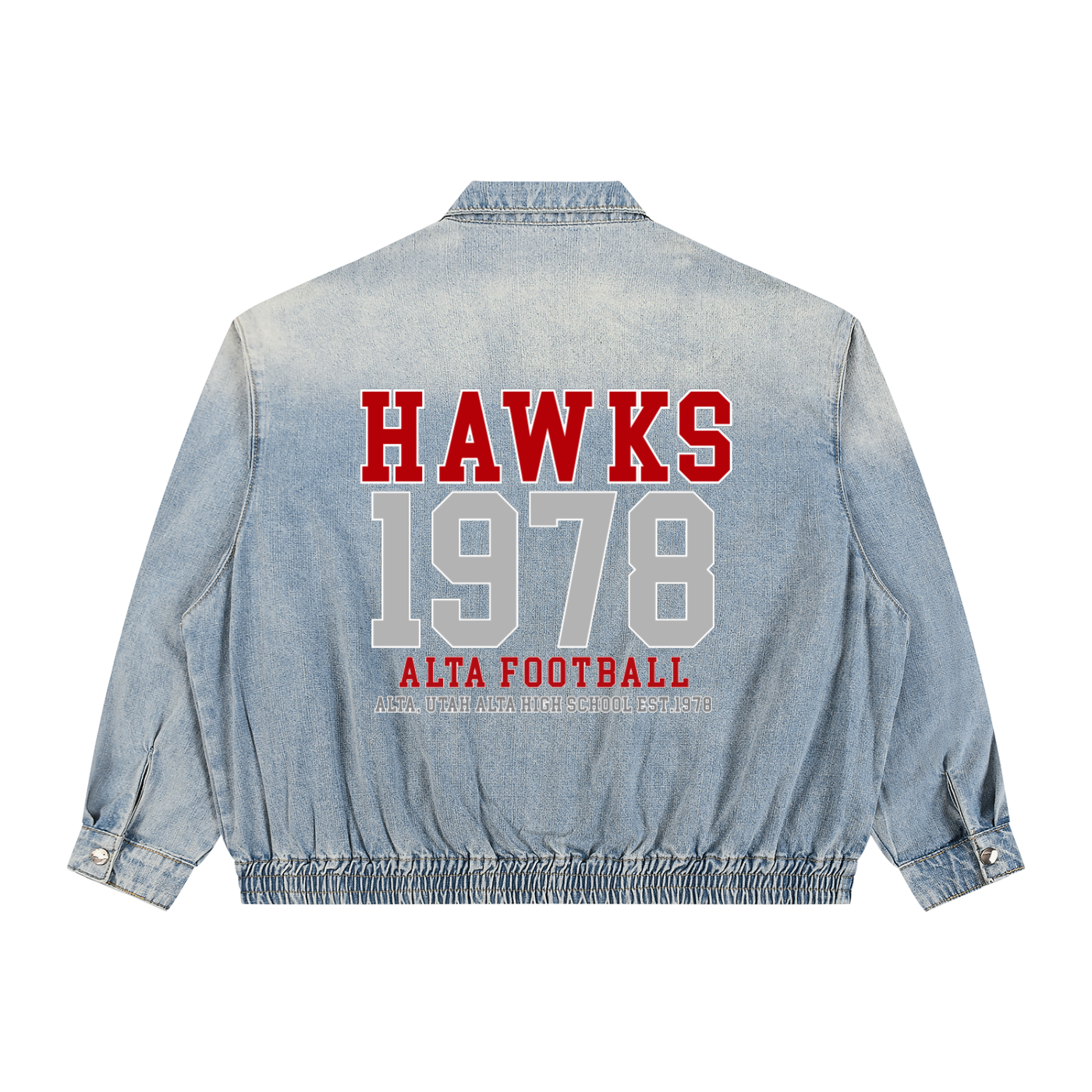Unisex Vintage Wash Full-Zip Denim Jacket