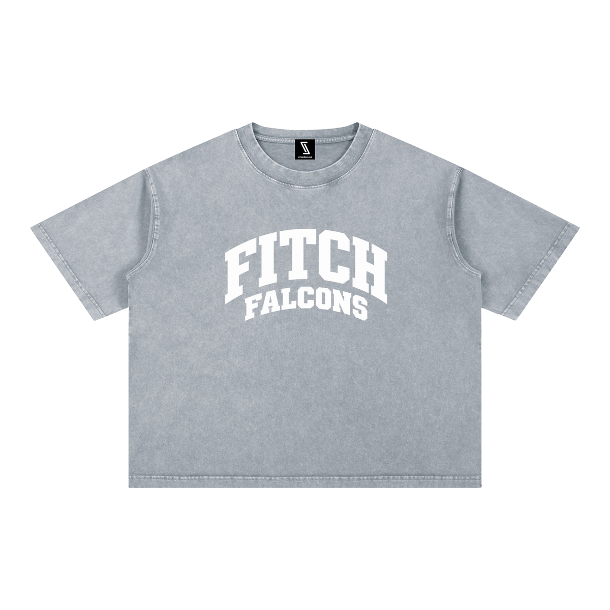 Basic 2 White Fitch Mineral Wash Boxy Cotton T-Shirt