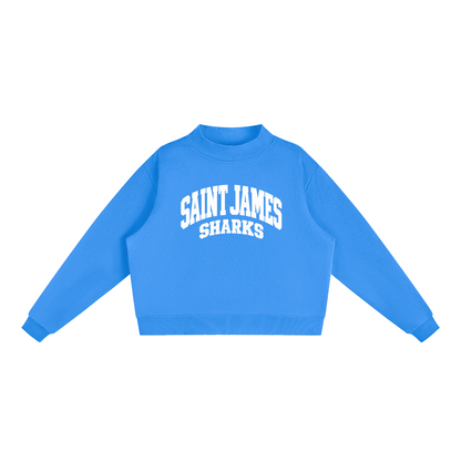 Essential Fleece Mock-Neck Crew Sweatshirt