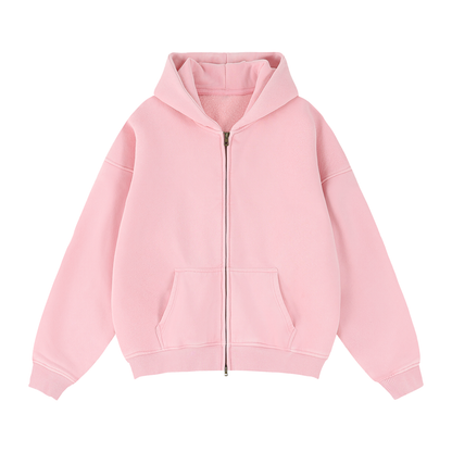 Zip-Through Boxy Fleece Hoodie