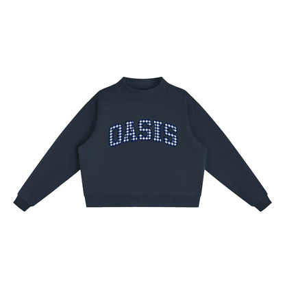 Essential Fleece Mock-Neck Crew Sweatshirt