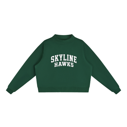 Essential Fleece Mock-Neck Crew Sweatshirt